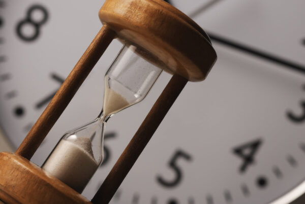 An hourglass symbolizing the importance of timing